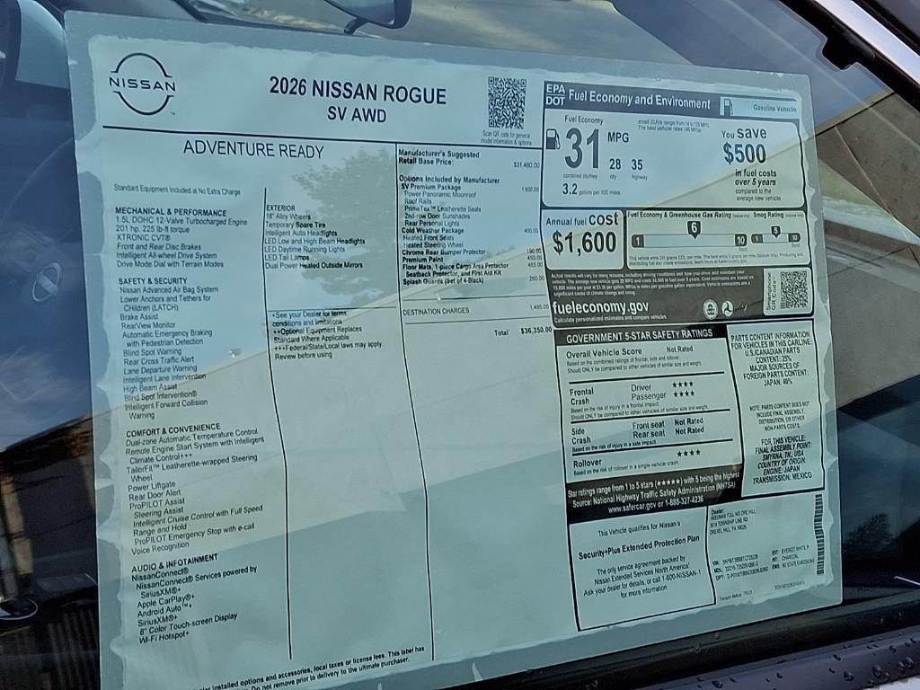 new 2026 Nissan Rogue car, priced at $31,027
