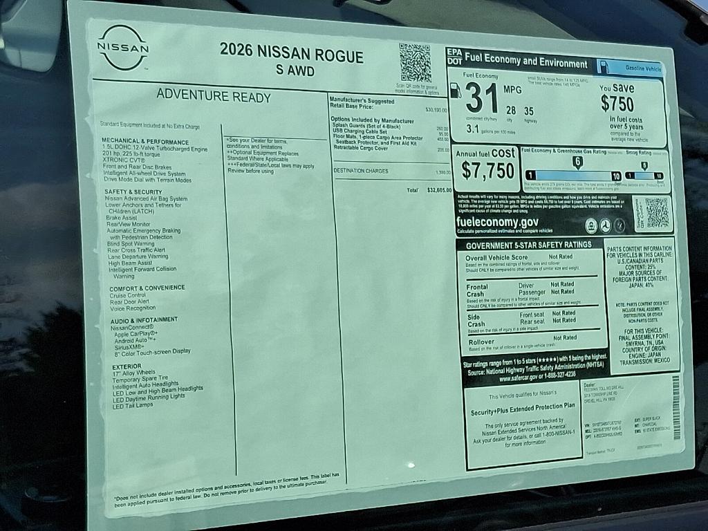 new 2026 Nissan Rogue car, priced at $30,311