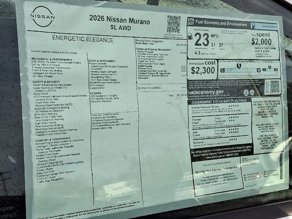 new 2026 Nissan Murano car, priced at $48,845
