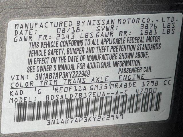 used 2019 Nissan Sentra car, priced at $9,300