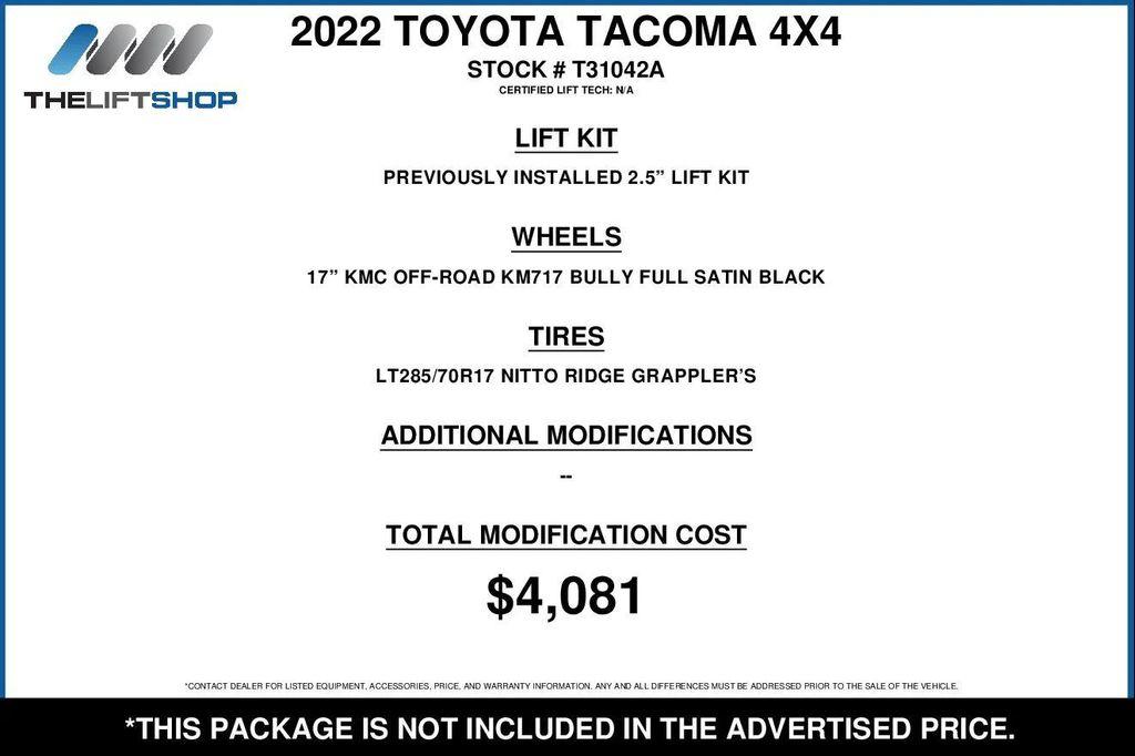 used 2022 Toyota Tacoma car, priced at $38,071