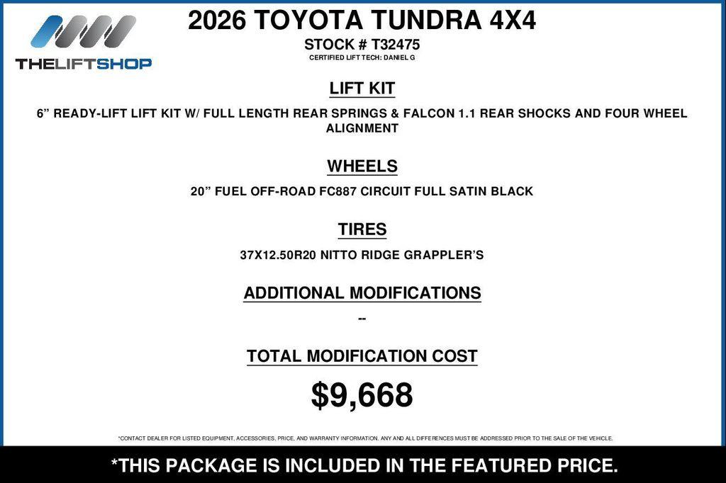 used 2026 Toyota Tundra car, priced at $78,658
