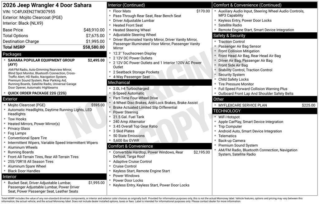 new 2026 Jeep Wrangler car, priced at $55,431