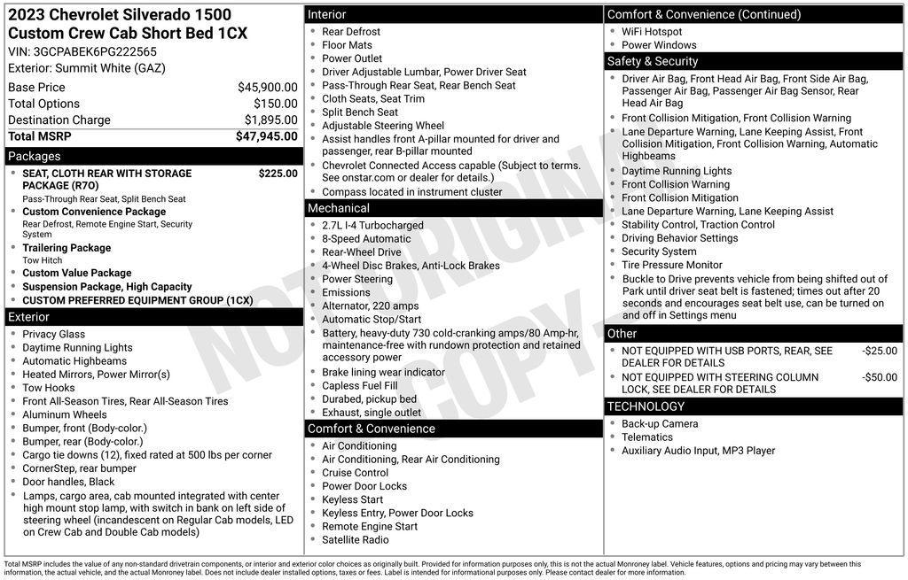 used 2023 Chevrolet Silverado 1500 car, priced at $27,774