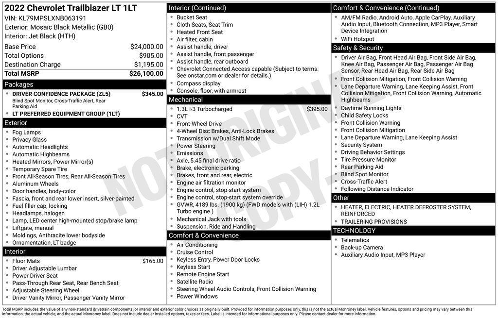 used 2022 Chevrolet TrailBlazer car, priced at $16,149