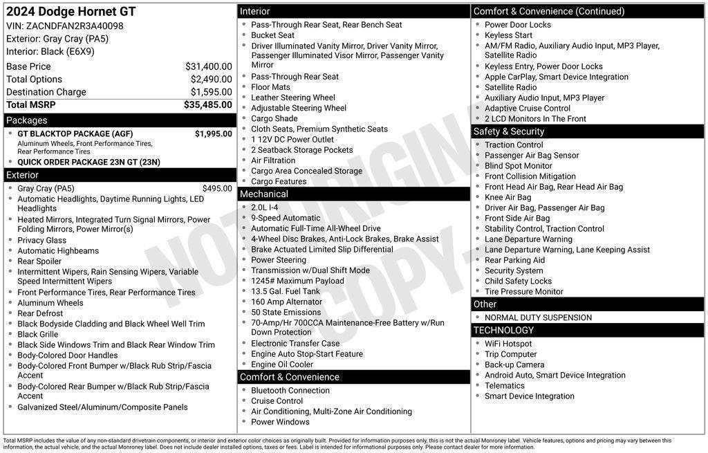 used 2024 Dodge Hornet car, priced at $21,460