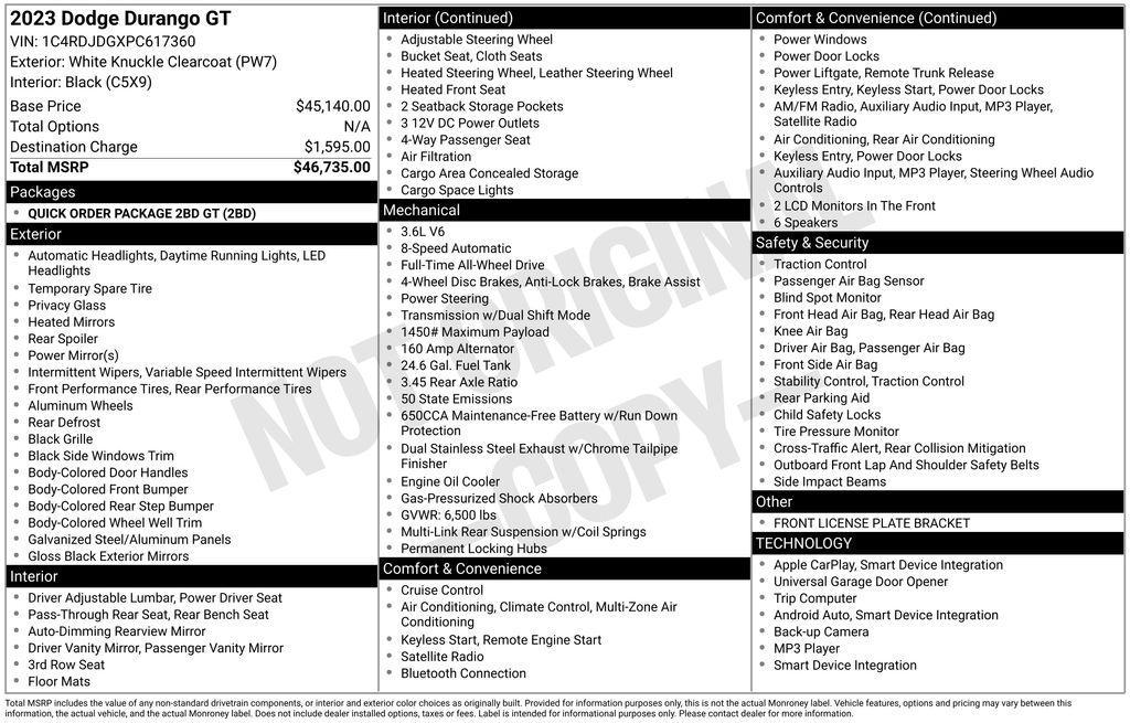 used 2023 Dodge Durango car, priced at $23,272