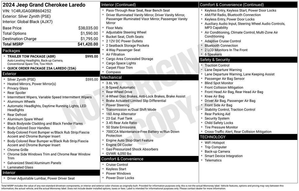 used 2024 Jeep Grand Cherokee car, priced at $27,904