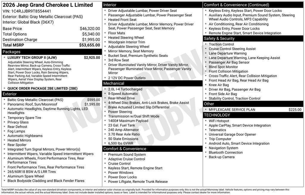 new 2026 Jeep Grand Cherokee L car, priced at $45,576