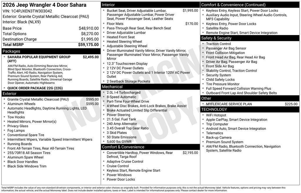 new 2026 Jeep Wrangler car, priced at $56,026