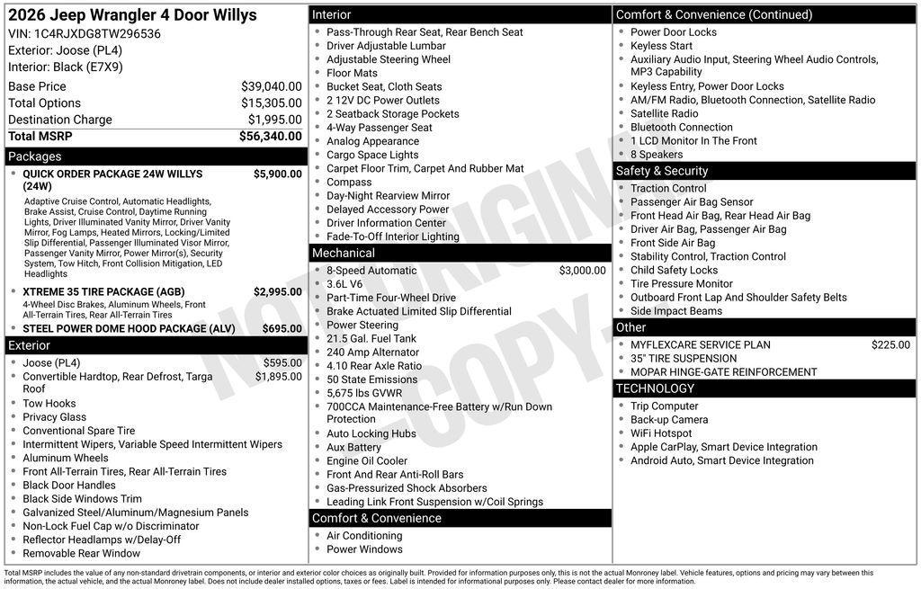 new 2026 Jeep Wrangler car, priced at $55,186