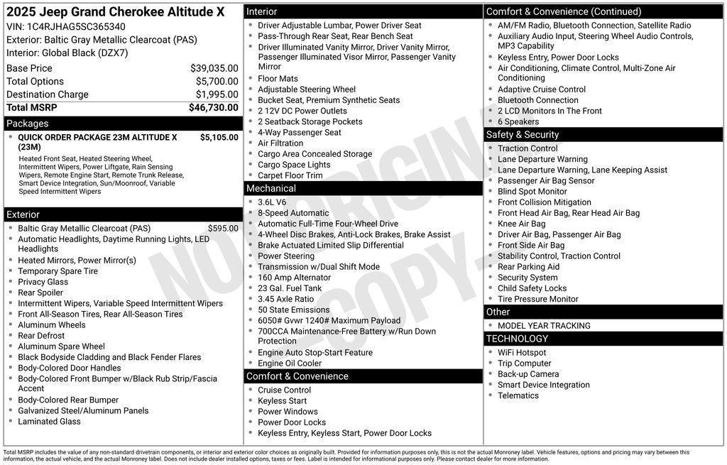 new 2025 Jeep Grand Cherokee car, priced at $38,730