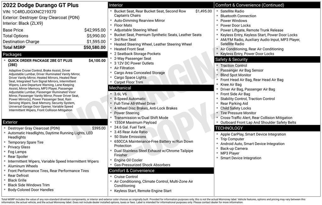 used 2022 Dodge Durango car, priced at $24,529