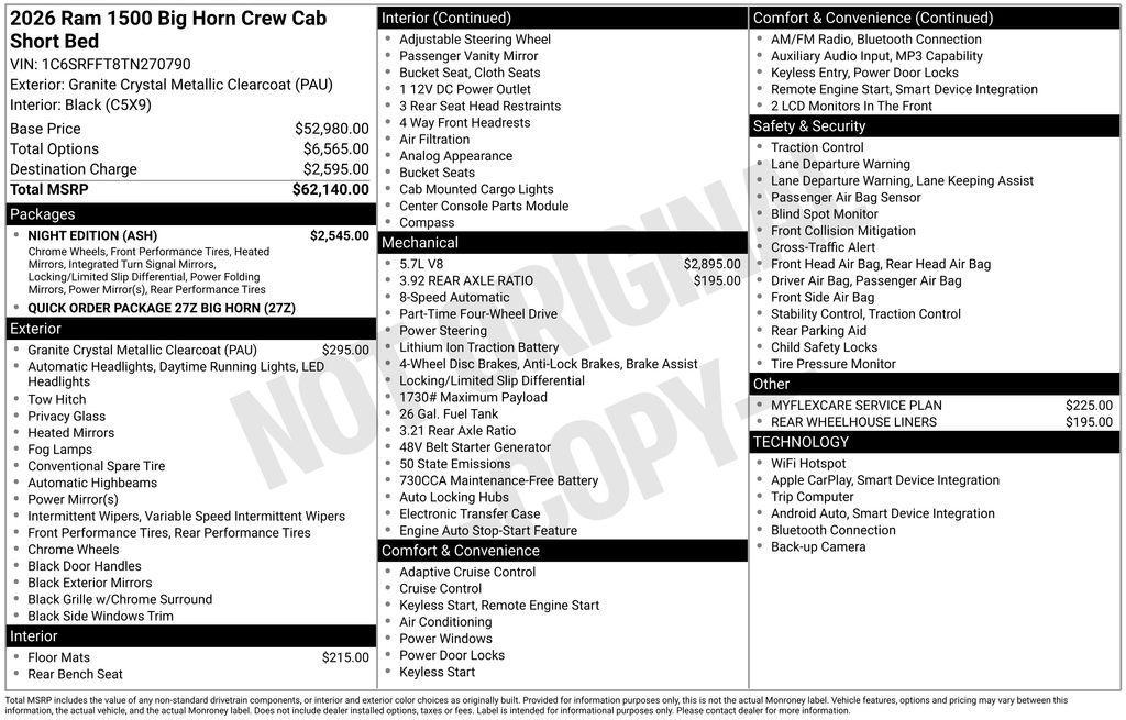 used 2026 Ram 1500 car, priced at $52,900