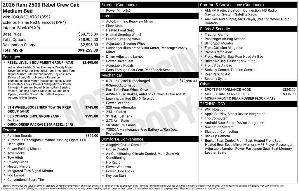new 2026 Ram 2500 car, priced at $83,350