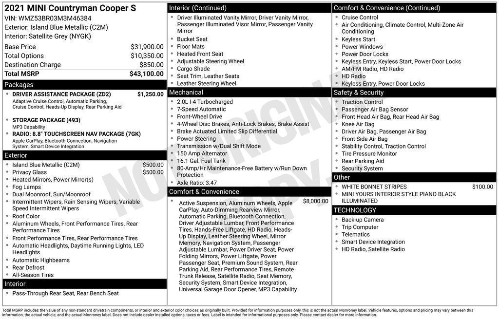 used 2021 MINI Countryman car, priced at $23,689