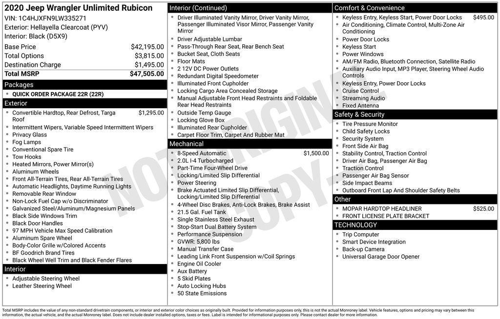 used 2020 Jeep Wrangler Unlimited car, priced at $29,278