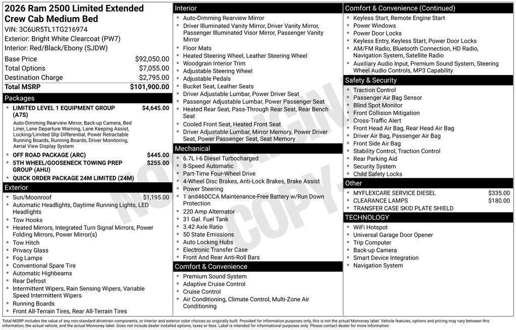 new 2026 Ram 2500 car, priced at $93,431