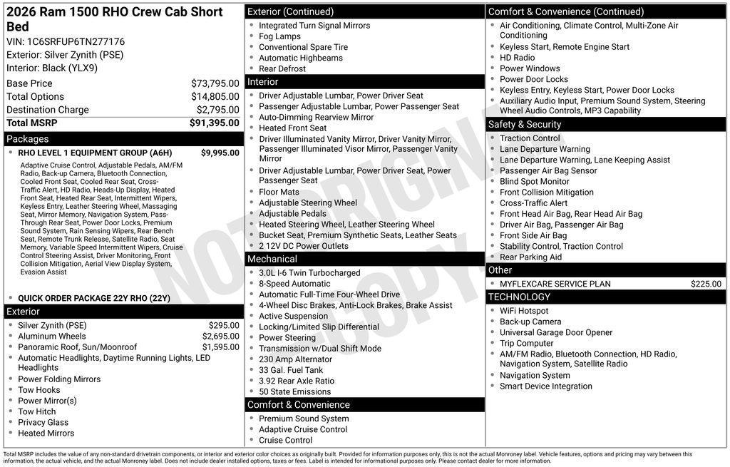 new 2026 Ram 1500 car, priced at $91,541
