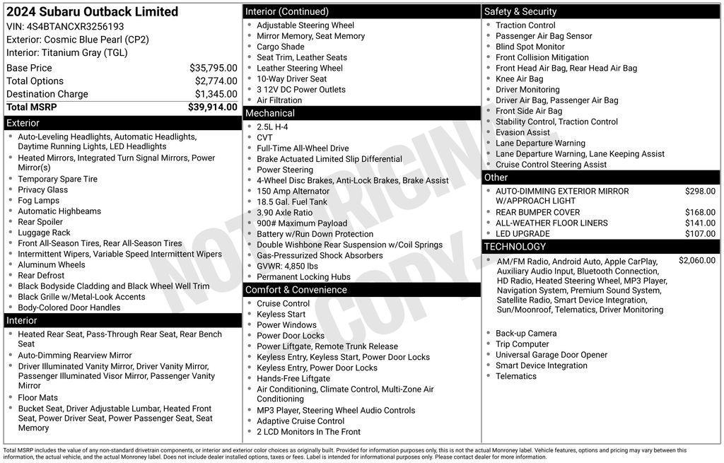 used 2024 Subaru Outback car, priced at $28,519