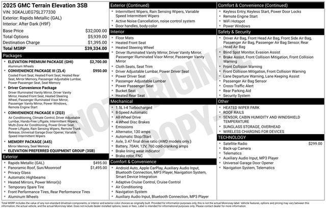 used 2025 GMC Terrain car, priced at $27,343