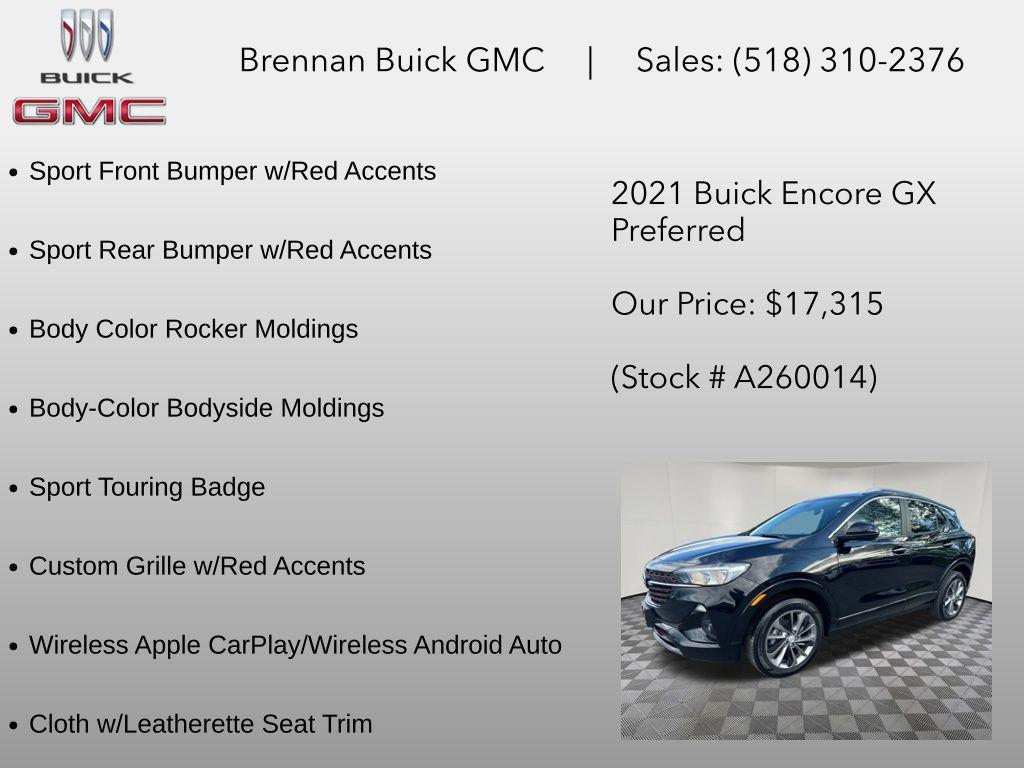 used 2021 Buick Encore GX car, priced at $17,315