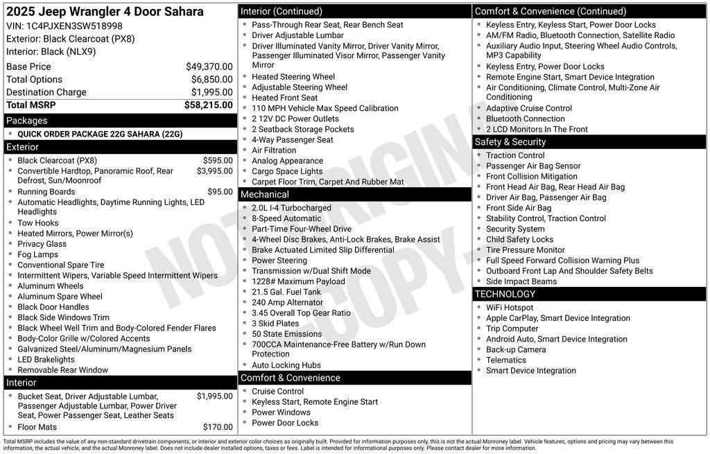 new 2025 Jeep Wrangler car, priced at $45,108