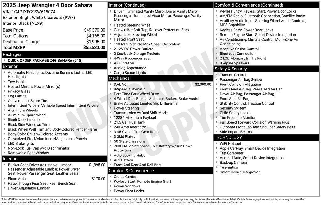 new 2025 Jeep Wrangler car, priced at $42,932