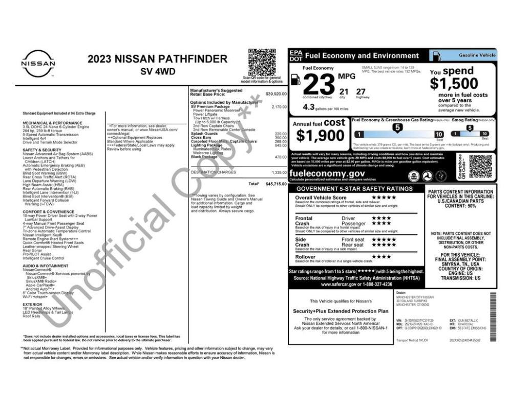 used 2023 Nissan Pathfinder car, priced at $34,942