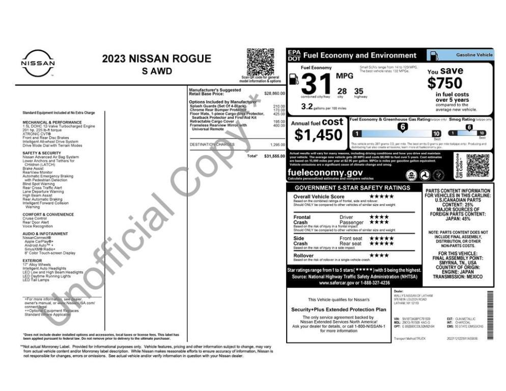 used 2023 Nissan Rogue car, priced at $19,142
