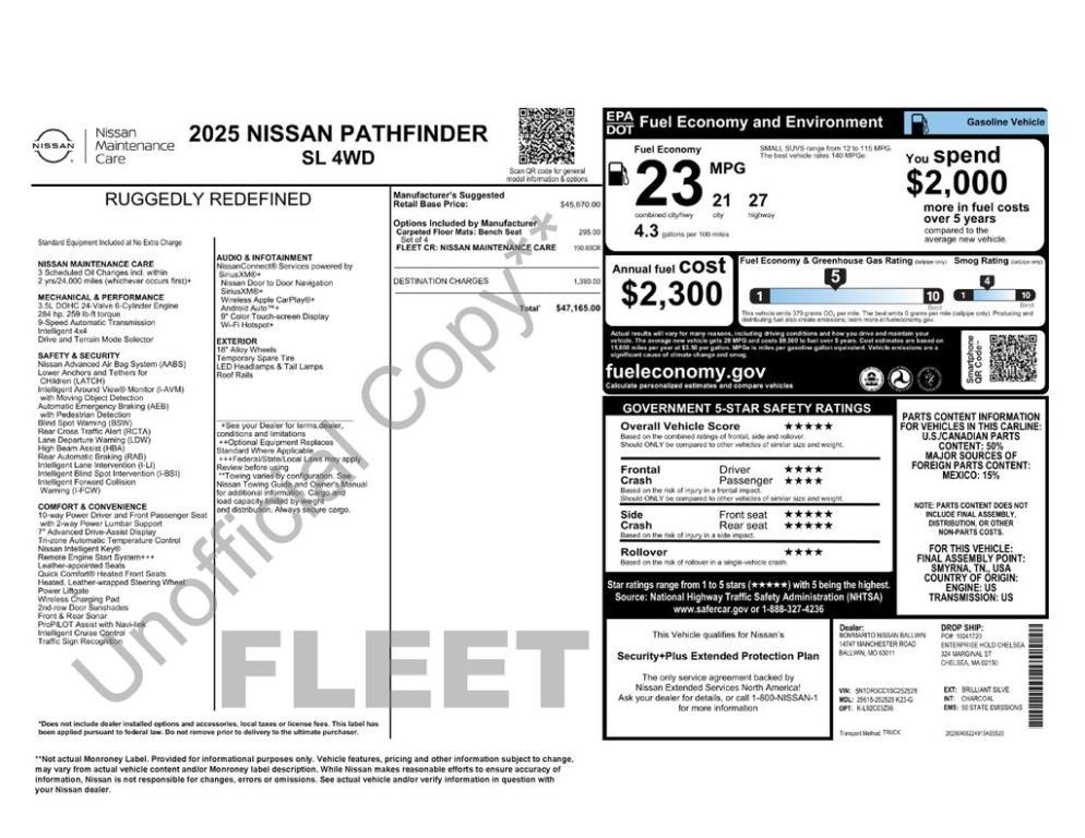 used 2025 Nissan Pathfinder car, priced at $36,242