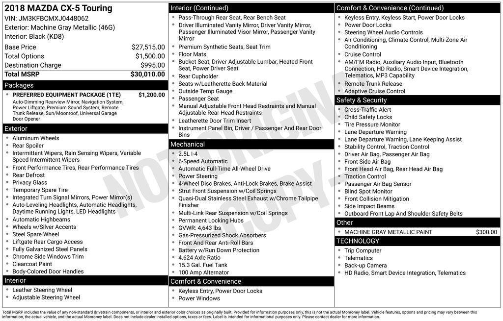 used 2018 Mazda CX-5 car, priced at $17,942