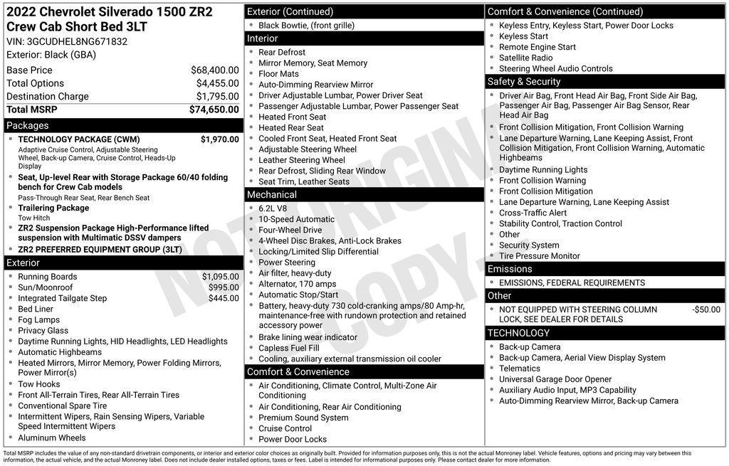 used 2022 Chevrolet Silverado 1500 car, priced at $55,642