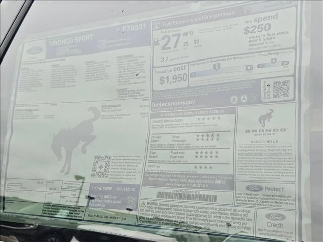 new 2025 Ford Bronco Sport car, priced at $34,562