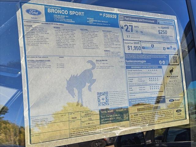 new 2025 Ford Bronco Sport car, priced at $29,463