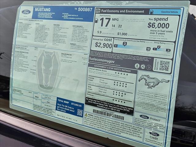 new 2026 Ford Mustang car, priced at $73,960