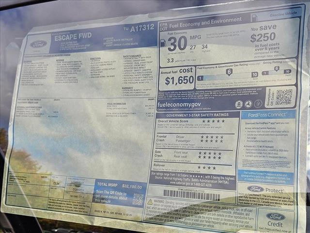 new 2026 Ford Escape car, priced at $25,999