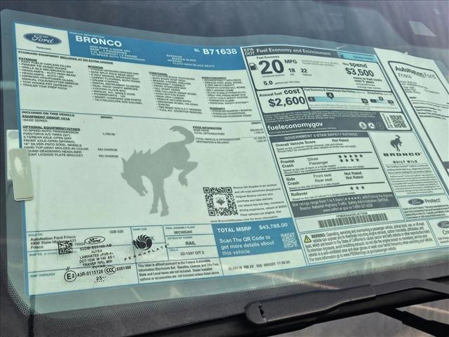 new 2025 Ford Bronco car, priced at $41,285