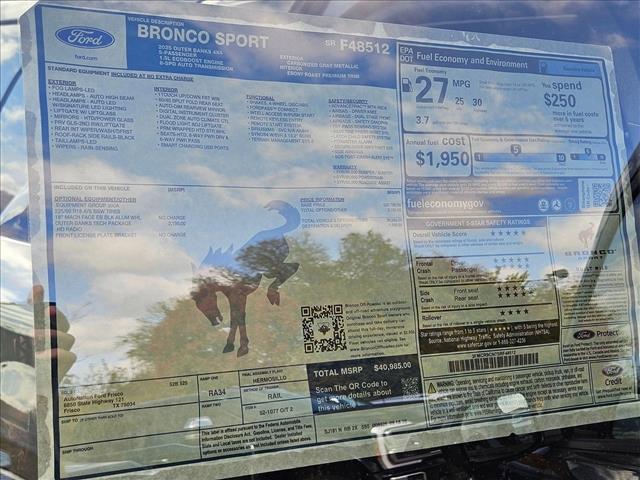 new 2025 Ford Bronco Sport car, priced at $35,455
