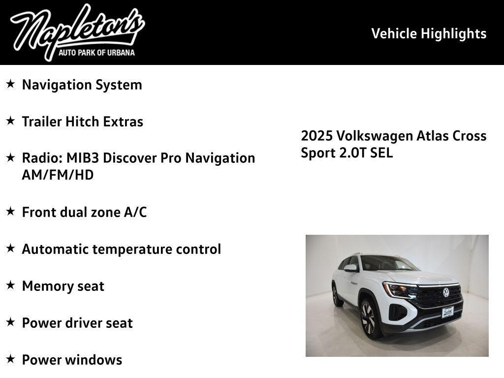 new 2025 Volkswagen Atlas Cross Sport car, priced at $43,858