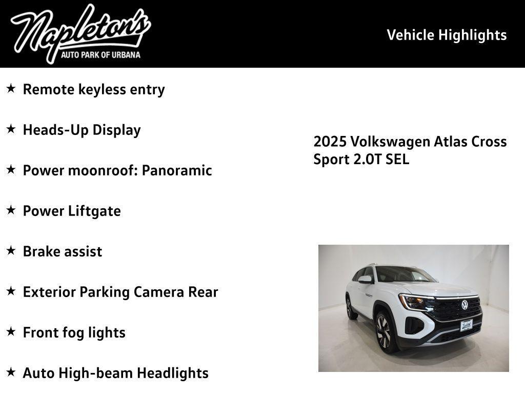 new 2025 Volkswagen Atlas Cross Sport car, priced at $43,858