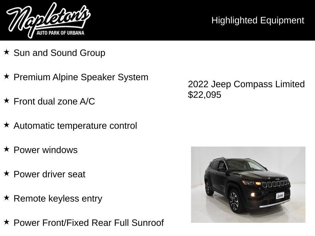 used 2022 Jeep Compass car, priced at $22,095