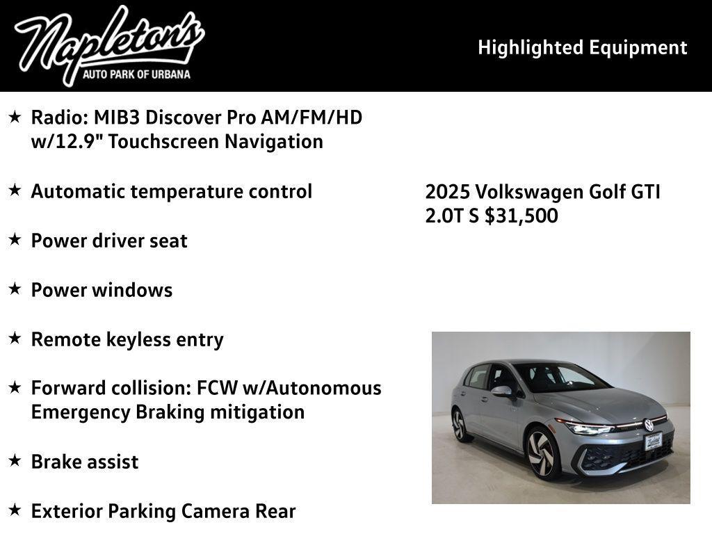 used 2025 Volkswagen Golf GTI car, priced at $31,912