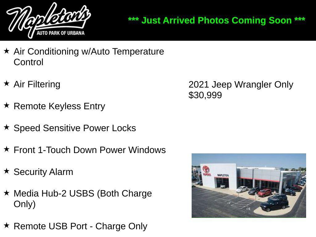 used 2021 Jeep Wrangler car, priced at $30,999