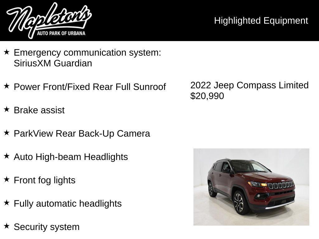 used 2022 Jeep Compass car, priced at $20,990