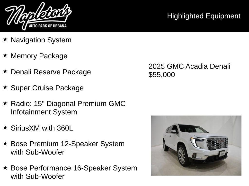 used 2025 GMC Acadia car, priced at $54,994