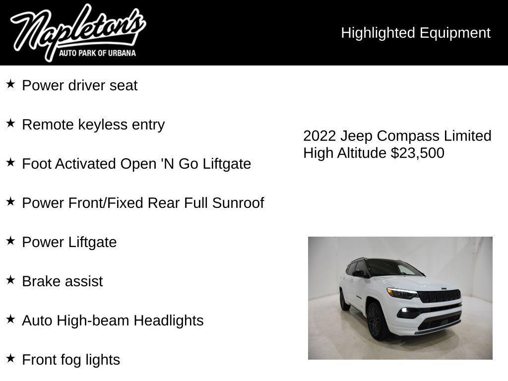 used 2022 Jeep Compass car, priced at $23,500