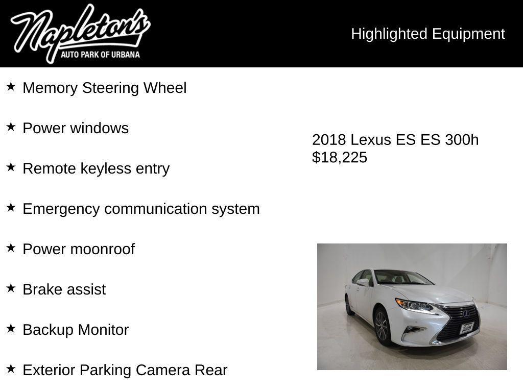 used 2018 Lexus ES 300h car, priced at $18,225