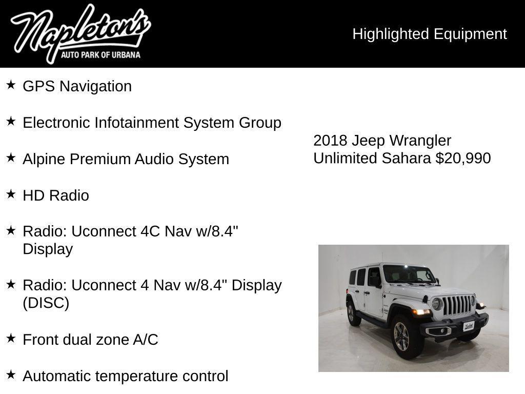 used 2018 Jeep Wrangler Unlimited car, priced at $20,990