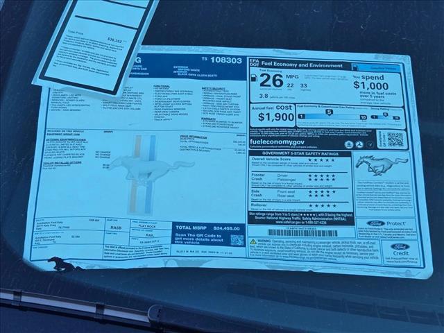 new 2026 Ford Mustang car, priced at $33,455